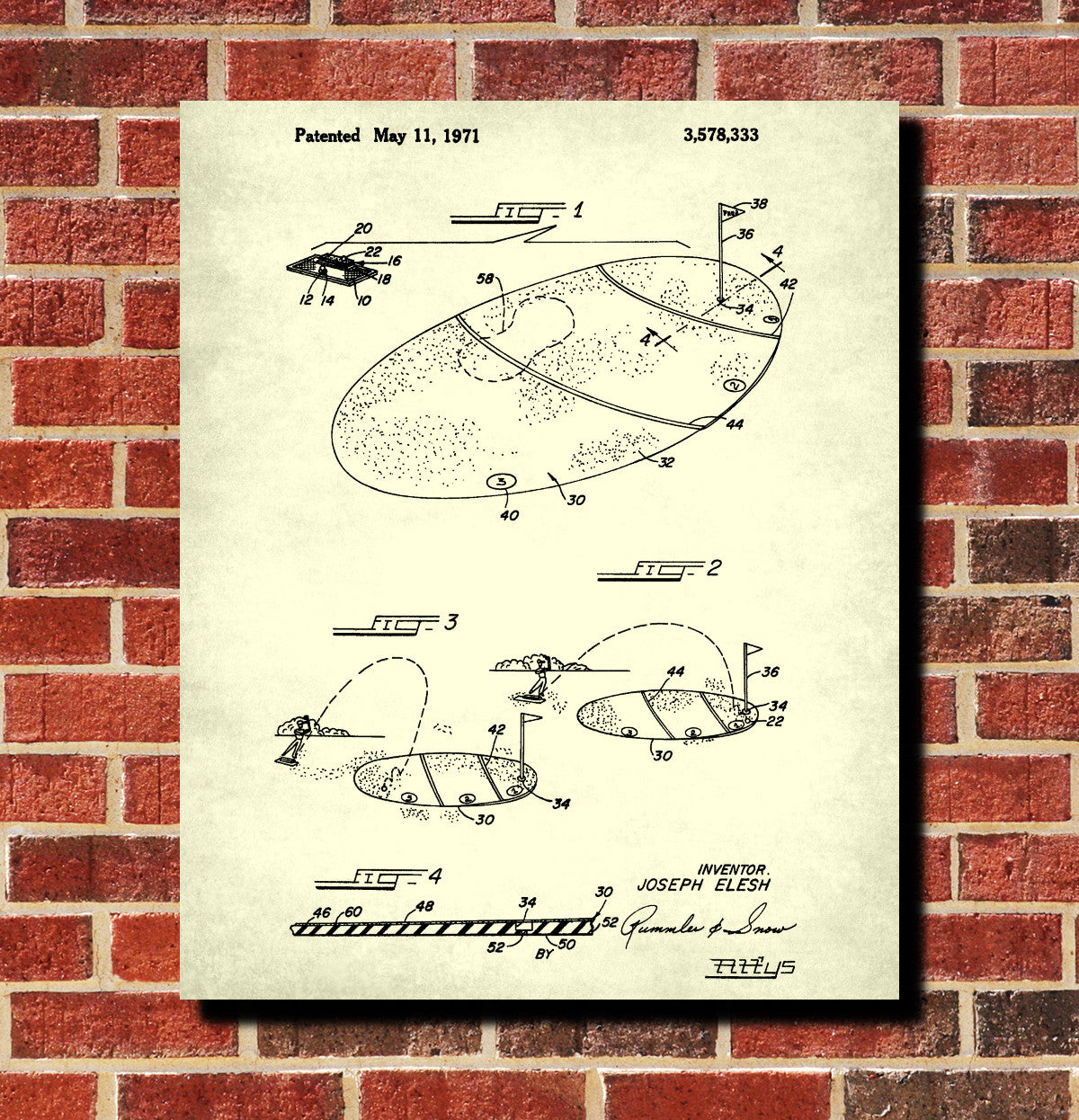 Golf Practice Patent Print Golfing Gift Golfer Poster