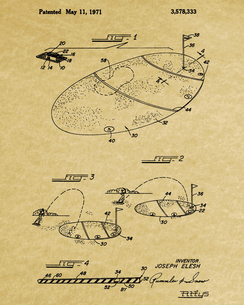 Golf Practice Patent Print Golfing Gift Golfer Poster
