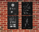 Golf Patent Prints Golfing Wall Art Golfer Posters Set 4