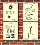 Golf Patent Prints Golfing Wall Art Golfer Posters Set 4