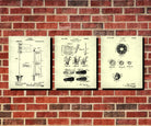 Golf Patent Prints Set 3 Golfing Posters Golfer Blueprints