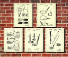 Golf Patent Prints Set 5 Golfing Posters Golfer Gift