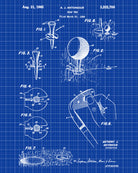 Golf Tee Patent Print Golfing Gift Golfer Poster