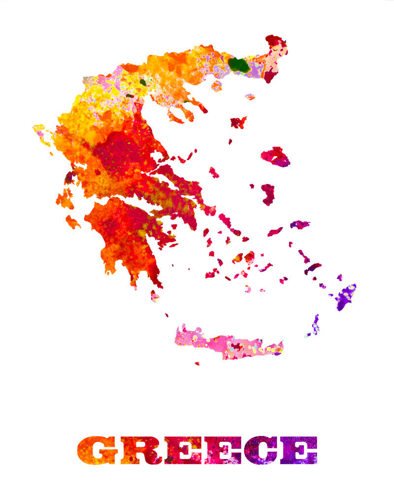 Greece Map Print Outline Wall Map of Greece
