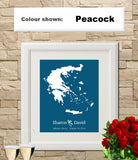 Greece Custom Wedding Engagement Art Print - OnTrendAndFab
