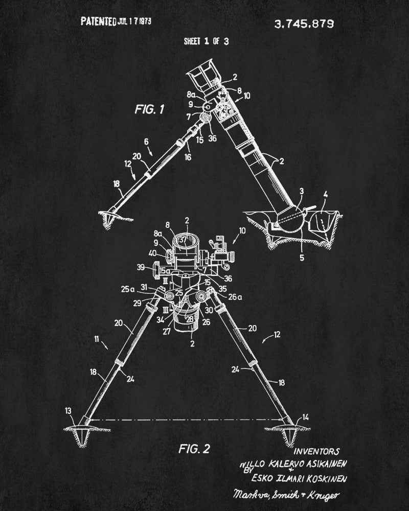 Grenade Launcher Patent Print Weapons Blueprint Military Poster - OnTrendAndFab