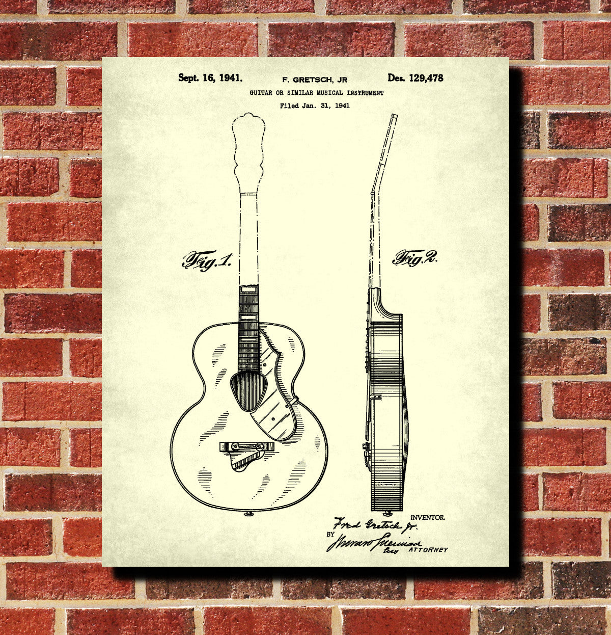 Musical Instrument Patent Print