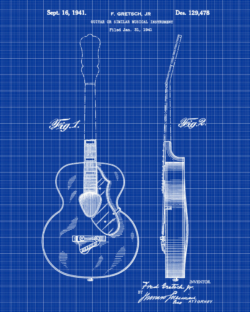 Musical Instrument Patent Print