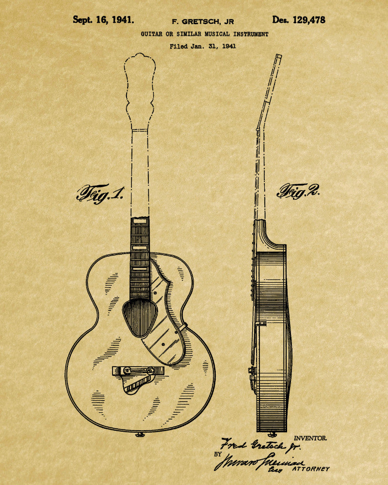 Musical Instrument Patent Print