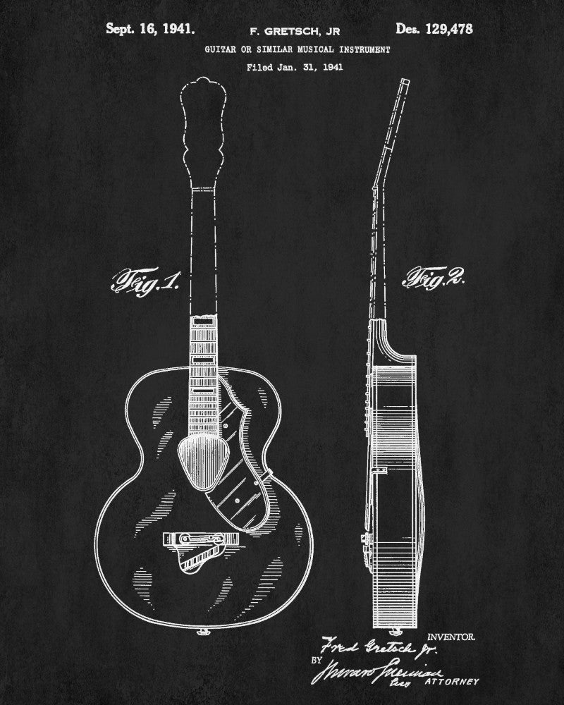 Musical Instrument Patent Print