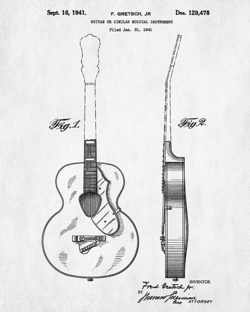 Musical Instrument Patent Print