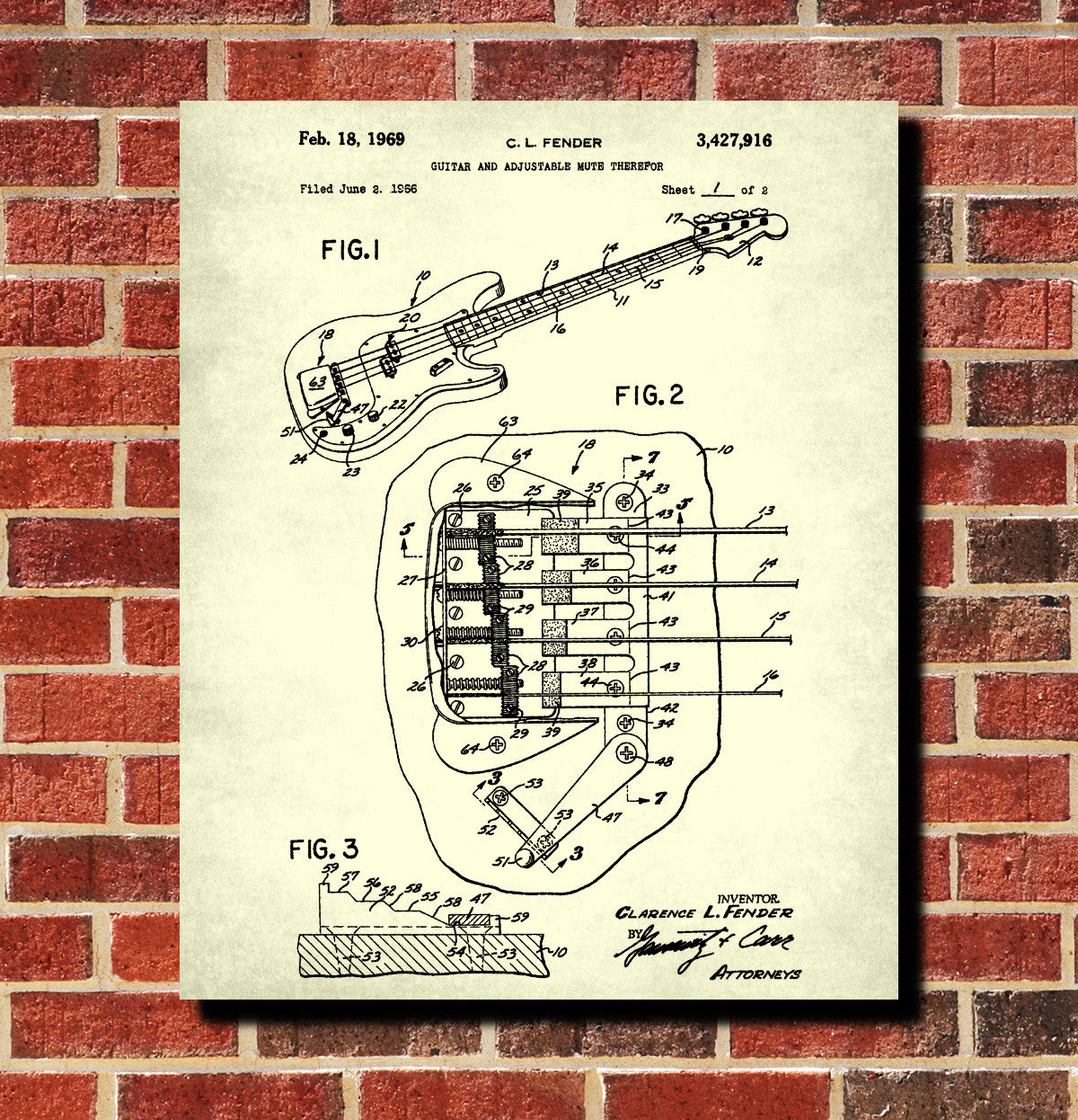 Musical Instrument Patent Print