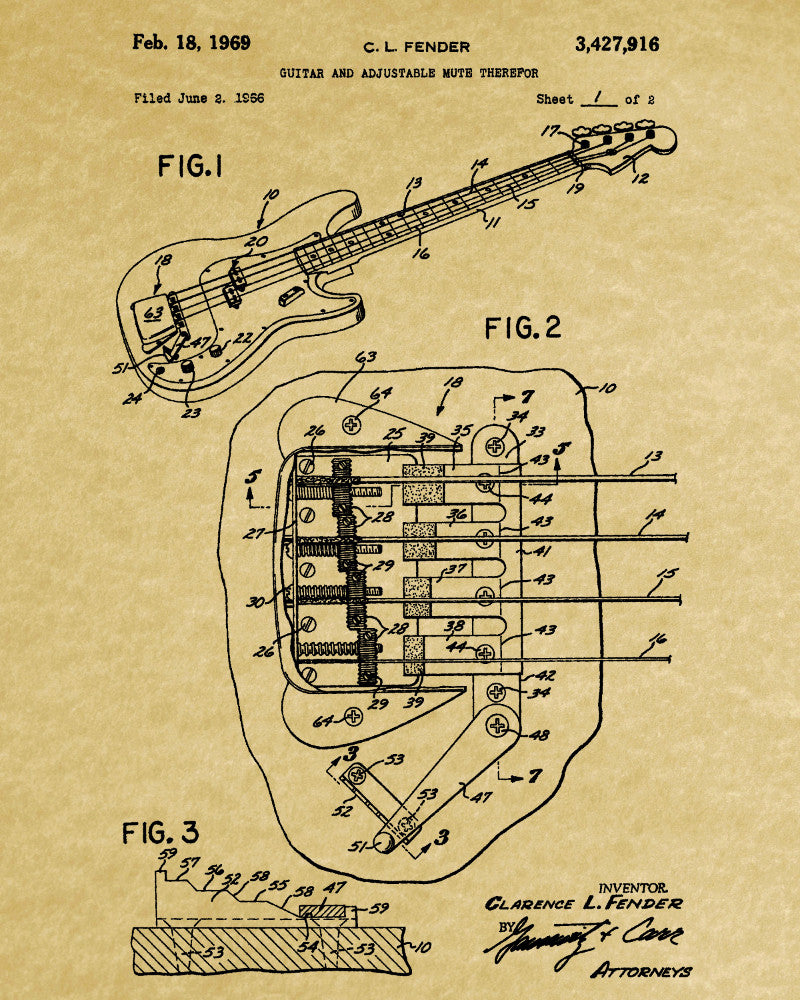 Musical Instrument Patent Print