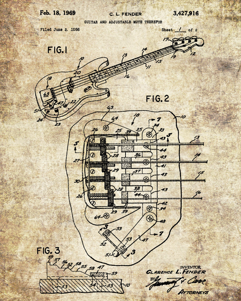 Musical Instrument Patent Print