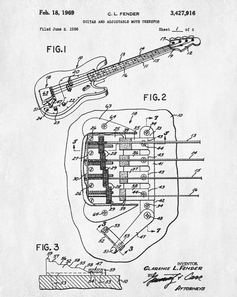 Musical Instrument Patent Print