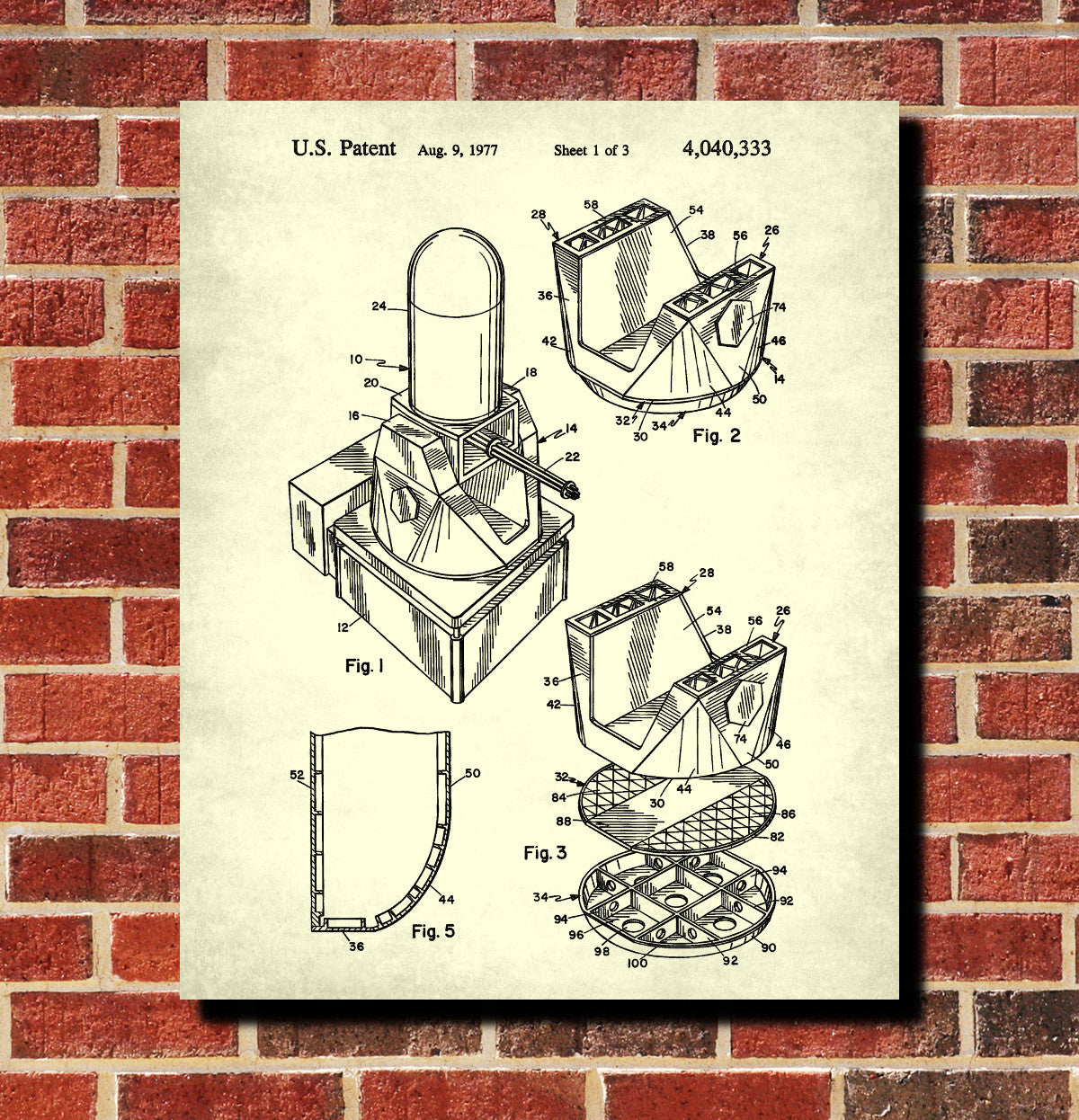 Gun Mount Patent Print Gun Turret Blueprint Navy Poster
