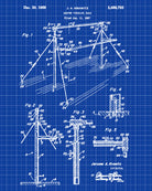 Gymnastics Bars Patent Print Gym Blueprint Gymnast Poster