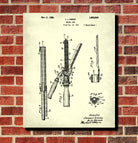Hair Curler Marcel Iron Patent Print Salon Poster Hairdressing Blueprint