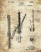 Hair Curler Marcel Iron Patent Print Salon Poster Hairdressing Blueprint