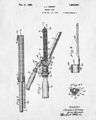 Hair Curler Marcel Iron Patent Print Salon Poster Hairdressing Blueprint
