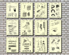 Hairdressing Patent Prints Set 12 Hair Salon Posters