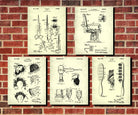 Hair Salon Patent Prints Set 5 Hairdressing Posters Hairdresser