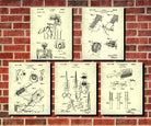 Hair Salon Patent Prints Set 5 Hairdressing Posters Hairdresser