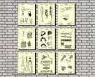 Hairdressing Patent Prints Set 9 Hair Salon Posters