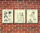 Hair Salon Decor, Hairdressing, Hairdresser Gift Patent Print Set 3D