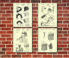 Hair Salon Wall Art Hairdresser, Hairdressing Print Set 4C