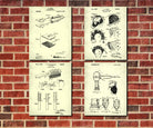 Hair Salon Wall Art Hairdresser, Hairdressing Print Set 4F