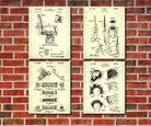 Hair Salon Wall Art Hairdresser, Hairdressing Print Set 4J