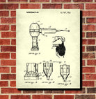 Hair Dryer Patent Print Salon Poster Hairdressing Blueprint