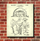 Hard Hat Patent Print Safety Equipment Blueprint Workshop Poster