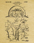 Hard Hat Patent Print Safety Equipment Blueprint Workshop Poster