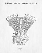 Harley Davidson Blueprint Biker Patent Poster Motorcycle Print - OnTrendAndFab