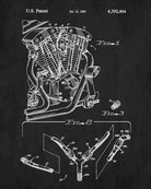 Harley Davidson Patent Print Motorcycle Design Biker Poster - OnTrendAndFab