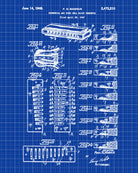 Harmonica Poster Musical Instrument Wall Art Music Patent Print