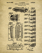 Harmonica Poster Musical Instrument Wall Art Music Patent Print