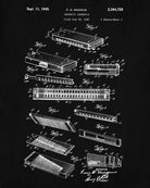 Harmonica Patent Print Musical Instrument Poster Music Wall Art - OnTrendAndFab