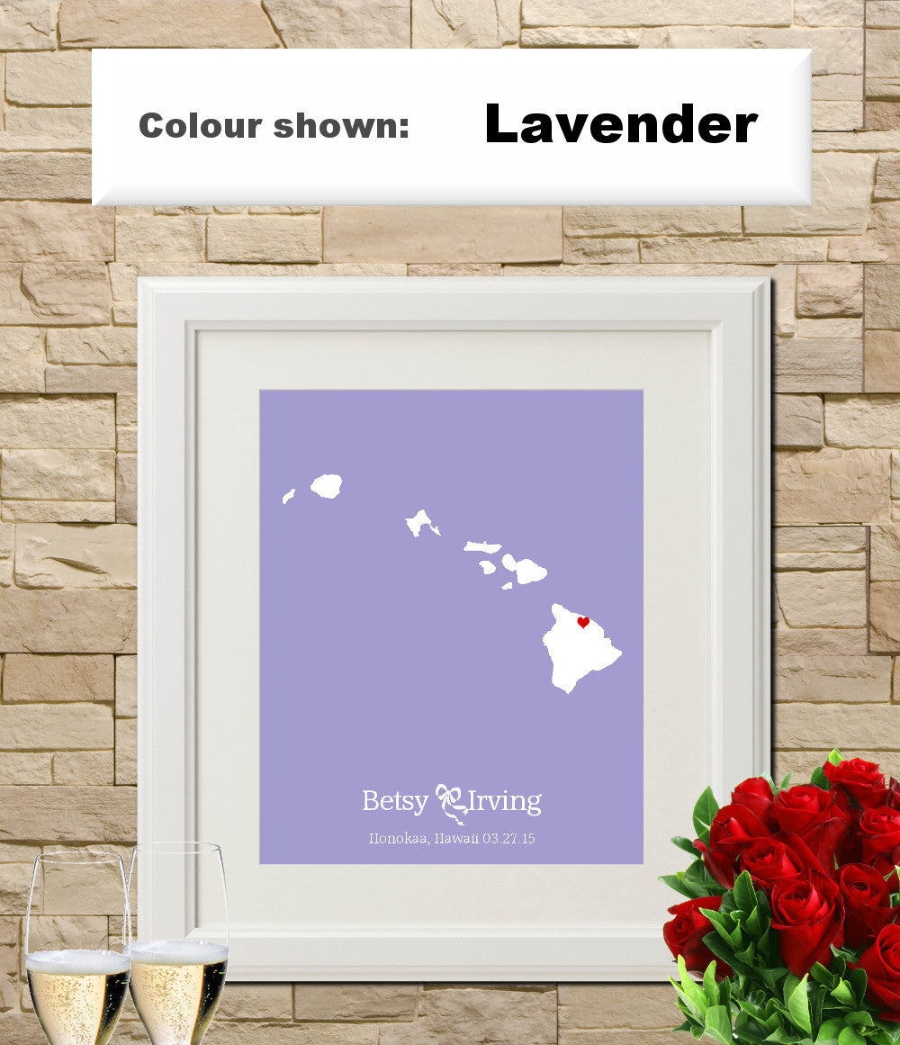 Hawaii Custom Wedding Engagement Art Print