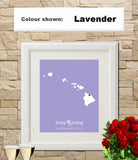 Hawaii Custom Wedding Engagement Art Print