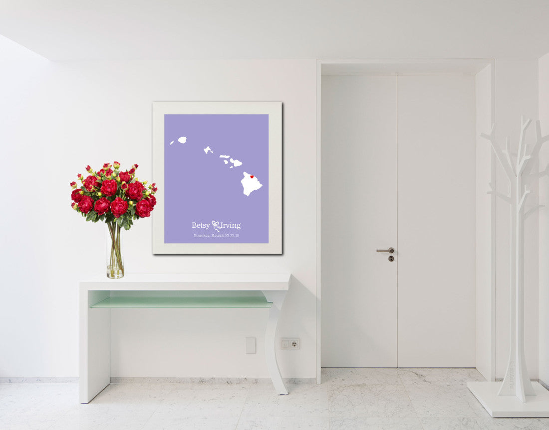 Hawaii Custom Wedding Engagement Art Print