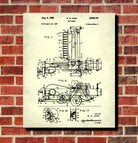 Farming Equipment Patent Print, Hay Baler Blueprint