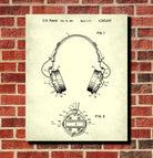 Headphones Patent Print Communications Gear Poster