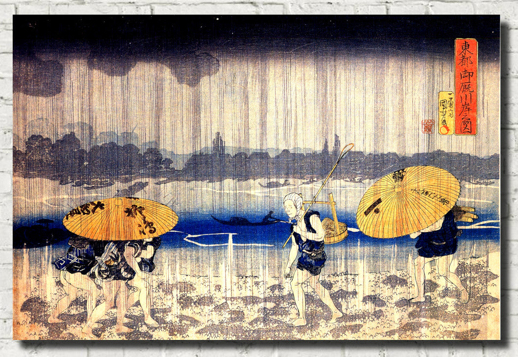Utagawa Kuniyoshi, Japanese Fine Art Print, Heavy Rain