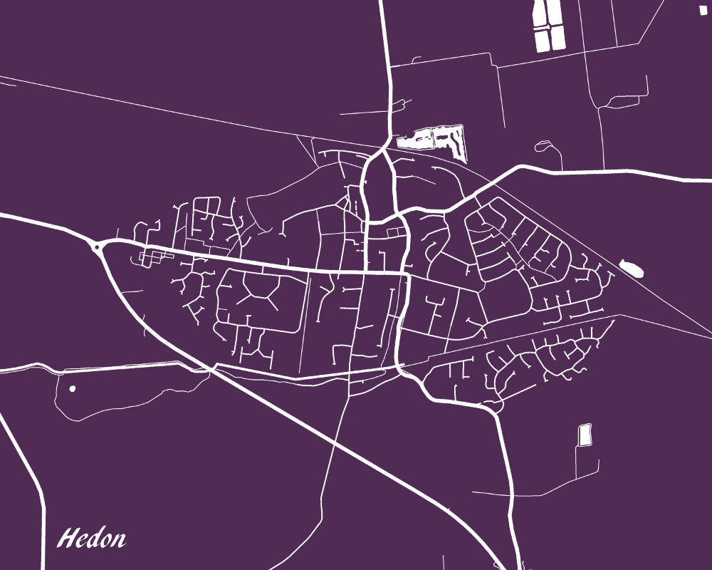 Hedon City Street Map Print Modern Art Poster Home Decor 7196L