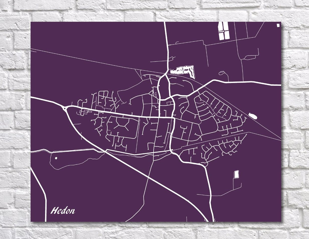 Hedon City Street Map Print Modern Art Poster Home Decor 7196L