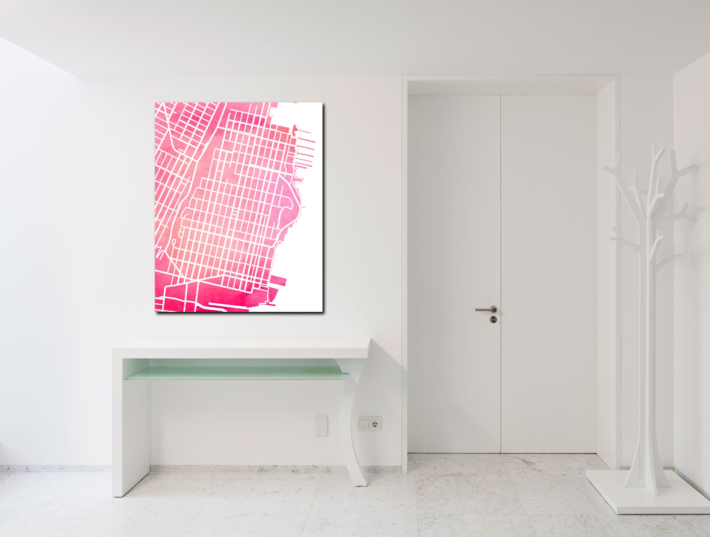Hoboken New Jersey City Street Map Print Modern Art Poster 7178