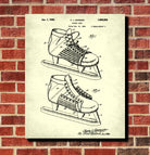 Ice Hockey Skate Boot Patent Print Sports Wall Art